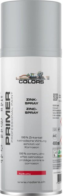 COLORS Zinkspray Sprühlack Grau 400ml für Metall, schnelltrocknend und deckend - Bild 1