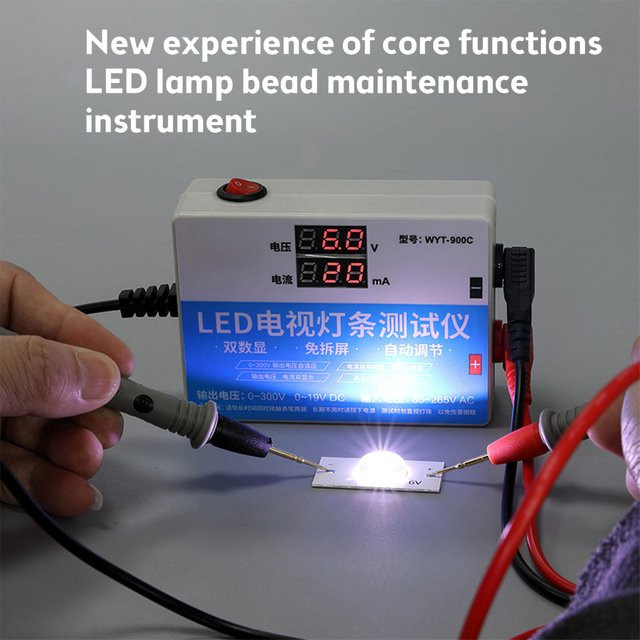Gaqqee LED-Tester für LED-TV-Hintergrundbeleuchtung und LED-Streifen mit Strom- und Spannungsanzeige, 0-300V, Weiß - Bild 1