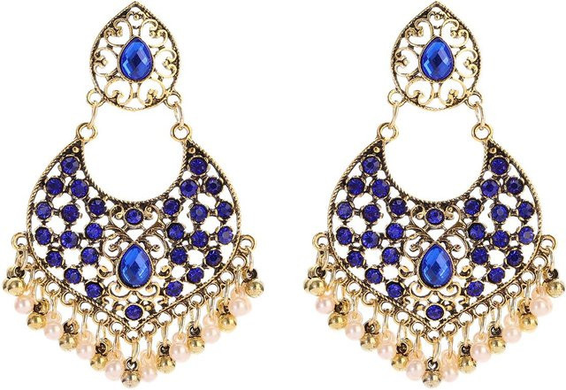Lucky Star Jewelry Ohrringe, Goldfarbe, Zirkonia, Perle, Damen, Vintage - Bild 1
