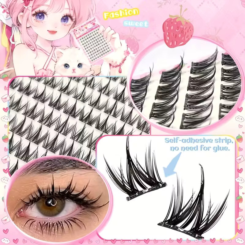 LIMEIKAI Wimpern-Cluster, 100 Stück, natürlich, 12mm - Bild 5