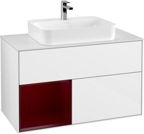 V&B Waschtischunterschrank Finion 100 Wandbeleuchtung in Weiß lackiert B/T/H: 100 x 50,1 x 50,1 cm - Bild 1