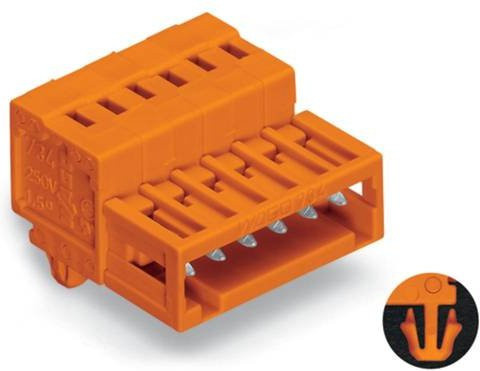 WAGO Stiftleiste 2140 Standard in Orange, 50 Stück, Rastermaß: 3,81 mm, Artikelnummer: 734-340/018-000 - Bild 1