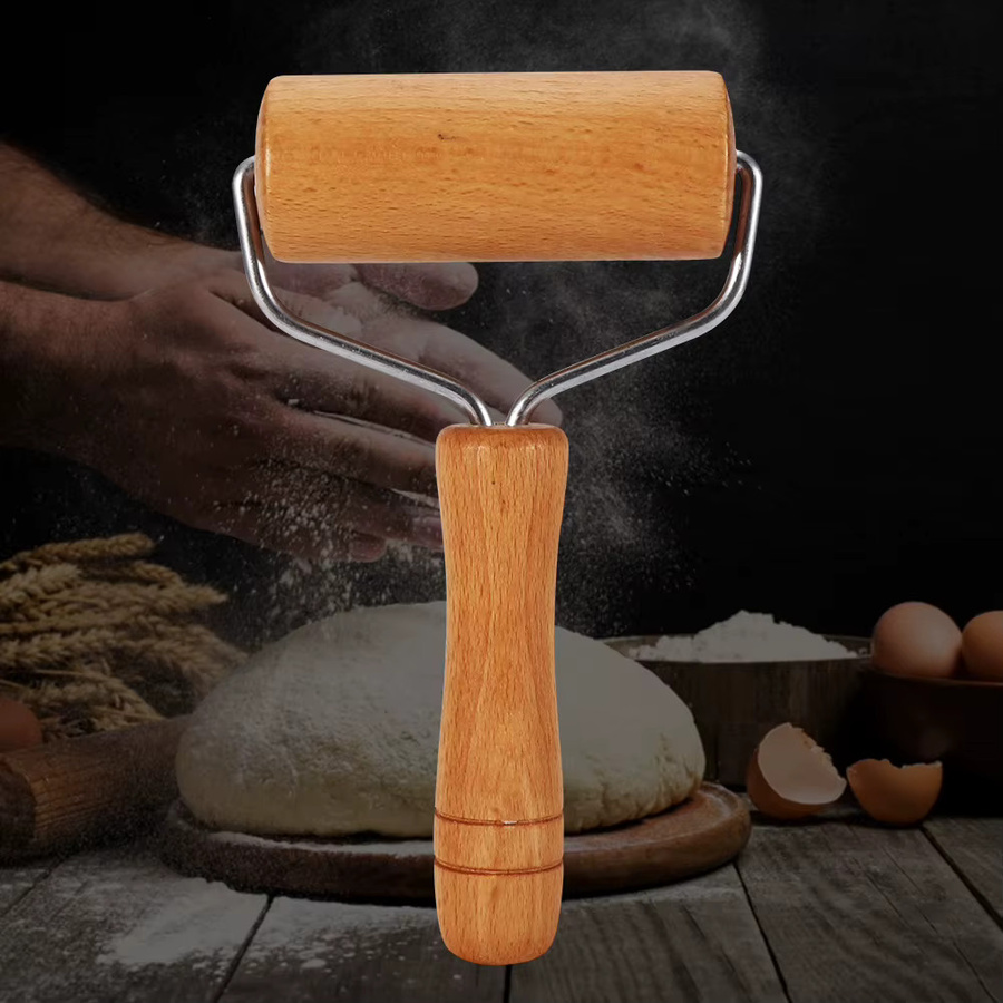 ZJCHAO Nudelholz aus Holz in Braun für Gebäck und Pizza - Bild 3
