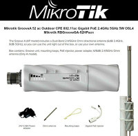 Mikrotik GrooveA 52 ac Dual-Band WLAN Access Point in Weiß mit PoE-Unterstützung (RBGrooveGA-52HPacn) - Bild 1