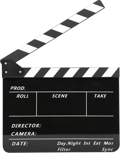 ZuiyouPet1 Filmklappe aus Acryl für Film, Fernsehen und Fotografie, B: 30 cm, H: 25 cm, Farben: Schwarz, Weiß, Gelb - Bild 1