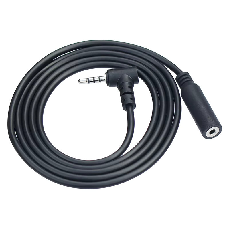 POPOSAW 3,5 mm Klinkenstecker Verlängerung mit abgewinkeltem Stecker, 4-polig, Schwarz - Bild 2