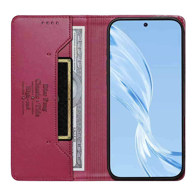 Leder Flip-Handyhülle für Xiaomi Redmi Note 15 4G / Note 15 Pro Plus / Note 15 5G mit magnetischer Wallet-Funktion in Schwarz oder Pink - Bild 3