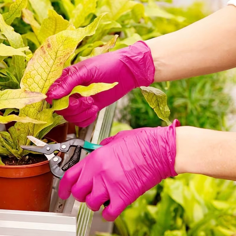 YUMARCH Einweg Nitrilhandschuhe Latexfrei in Pink und Rot für Haushalt, Garten und Kosmetik - Bild 4