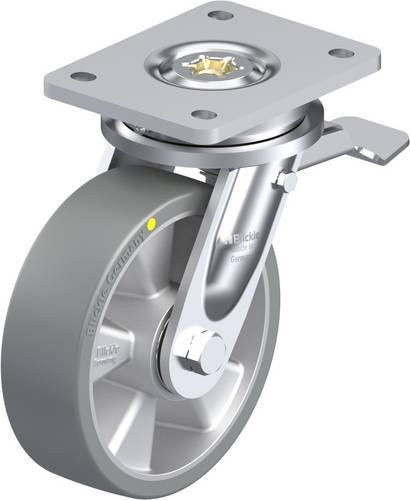 Blickle Lenkrolle LO-ALTH 160K-ST-AS mit Feststeller in Silber und Grau, Rad-Durchmesser: 16 cm, Tragfähigkeit: 750 kg - Bild 1