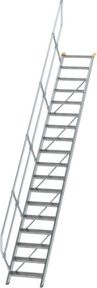 Günzburger MUNK Aluminium-Treppe mit 18 Stufen in Silber, 45 Grad Neigung - Bild 1