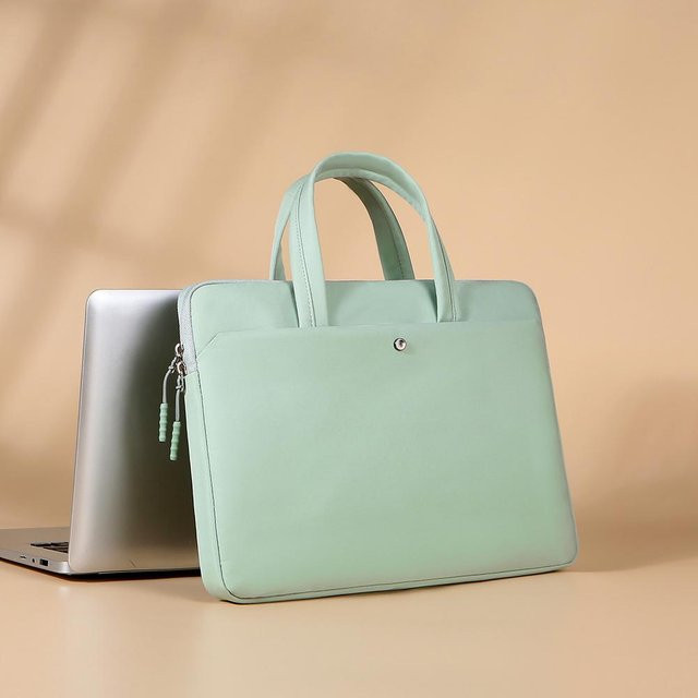 Grüne Laptoptasche und Schutzhülle für Notebooks und Macbooks von 13,3 bis 15,6 Zoll kompatibel mit Lenovo, HP, Huawei, Asus und Dell - Bild 1