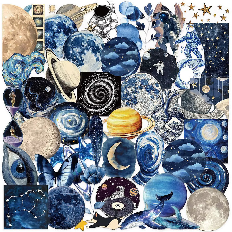 Charile Astronaut Mond Aufkleber, transparent, 10-teiliges Set - Bild 2