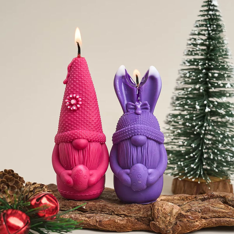 UDOCOOL Silikon Form für Ostern Kerzen mit Hase und Ei zur DIY Gestaltung von Gips- oder Harz-Ornamenten in Weiß - Bild 2