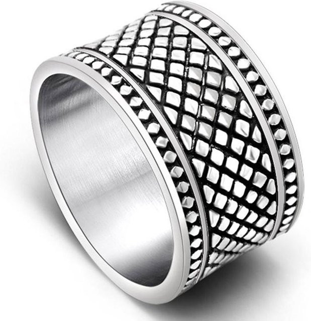 TrustyLan Jewelry Ring Edelstahl, Silber, Herren, 12 mm - Bild 1