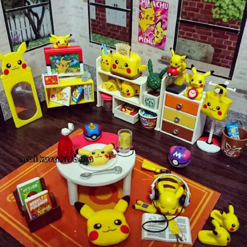 RE-MENT Pokemon Pikachu Room Decor Blind Box Anime Figur als Desktop Ornament und Mini Möbel Modell für Sammler und Kinder - Bild 5