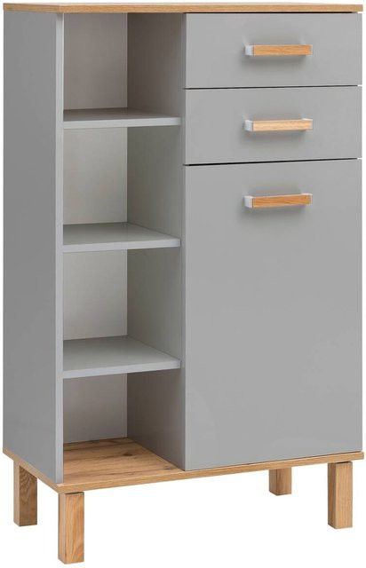 Midischrank Padua von Möbelpartner in Grau Eiche im Landhausstil, B/H/T: 67 x 114,5 x 35 cm - Bild 1
