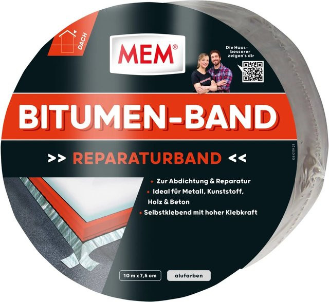 MEM Bitumen-Dichtungsband Alu Silber, Breite: 7,5 cm, Länge: 10 m - Bild 1