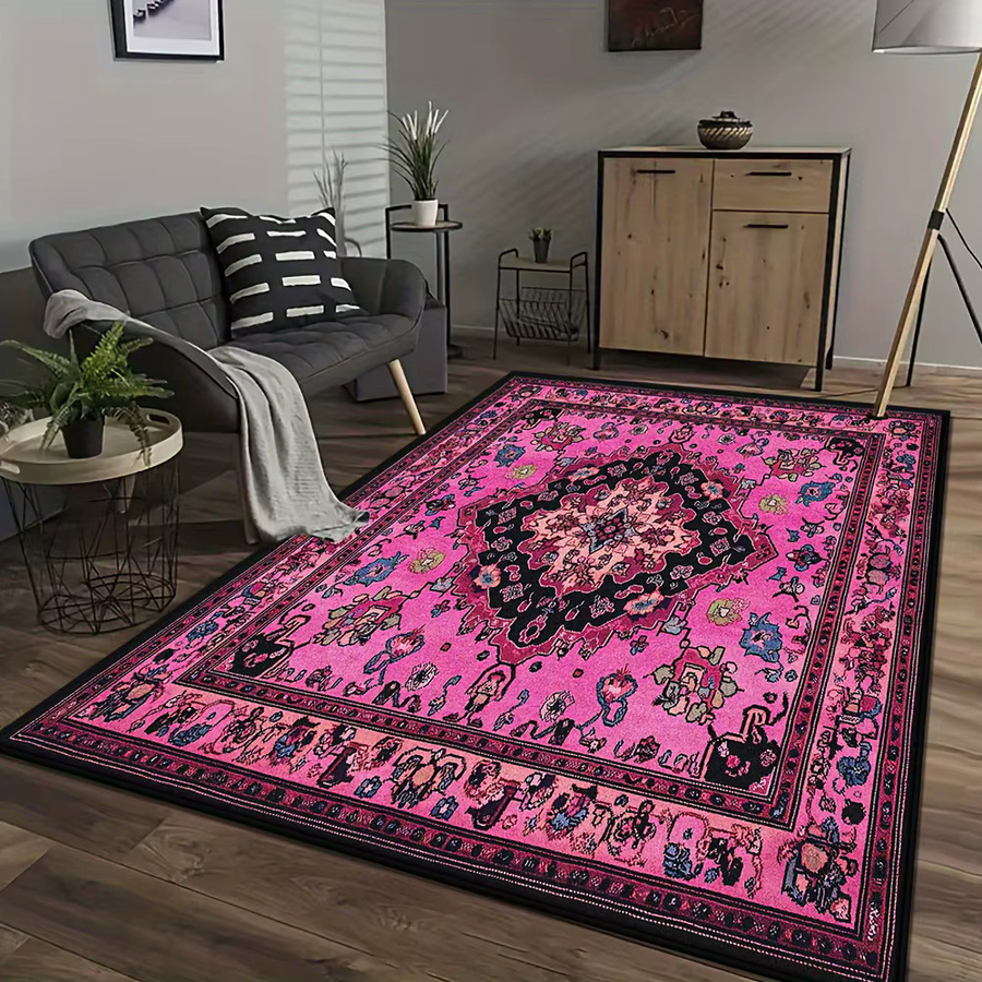 VIKAMA Teppich im böhmischen Retro-Stil, orientalisch bedruckt, Farbe: Pink, B/T: 120 x 80 cm, maschinenwaschbar - Bild 2