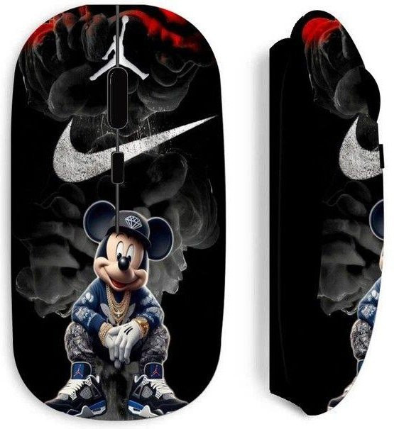 Kabellose optische Maus MANIACASE Mickey Jordan in Schwarz mit USB-A Anschluss, 70 g - Bild 1