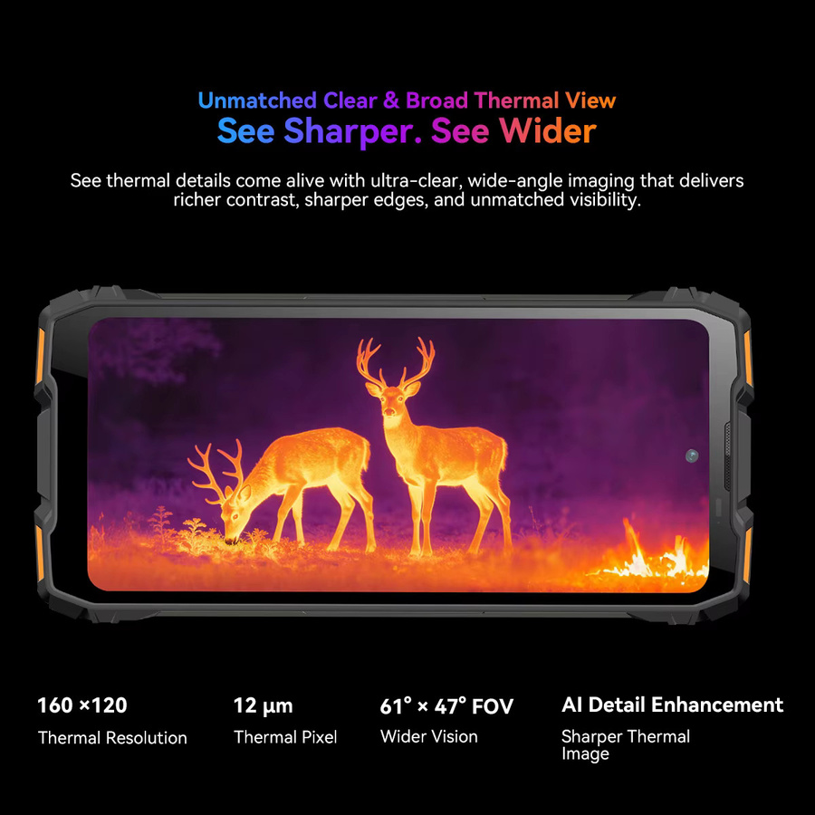 Blackview ROCK 3 Robustes Smartphone in Schwarz und Orange mit 6,78 Zoll Display, 256 GB Speicher, 32 GB RAM, Android, NFC und 10000mAh Akku - Bild 2