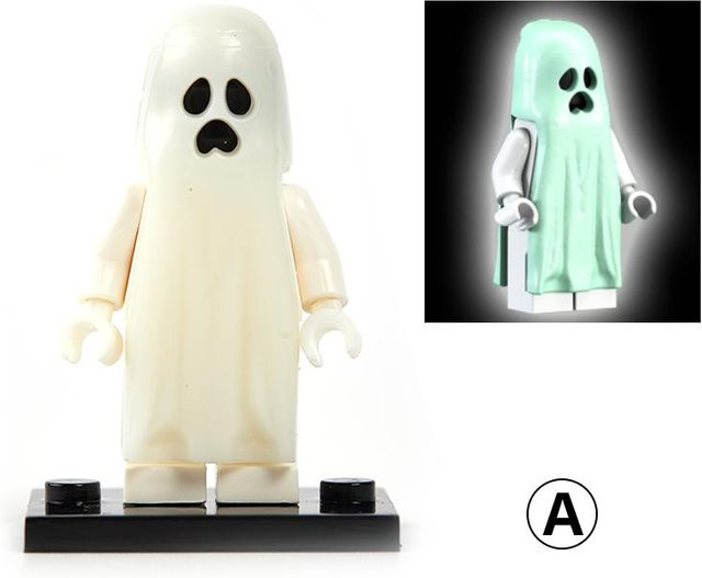 Houspace Halloween-Serie Leuchtend lächelnde Geister-Modell-Actionfiguren, Weiß, Einzelfigur - Bild 1