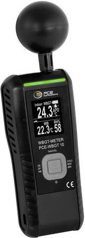 PCE Instruments Umweltmessgerät PCE-WBGT 10 in Schwarz mit WBGT Alarm, Datenlogger und USB-C Anschluss - Bild 1