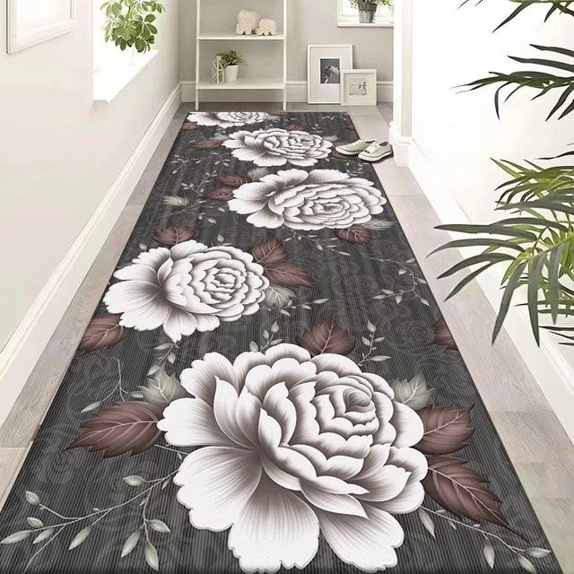 Karpetti Moderner Läufer Teppich mit 3D Blumenmuster in Multicolour, B/T: 120 x 200 cm - Bild 1