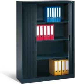 C+P Akten-Sideboard Omnispace mit Rollladen in Anthrazit, H: 166 cm, B: 120 cm, T: 42 cm - Bild 1