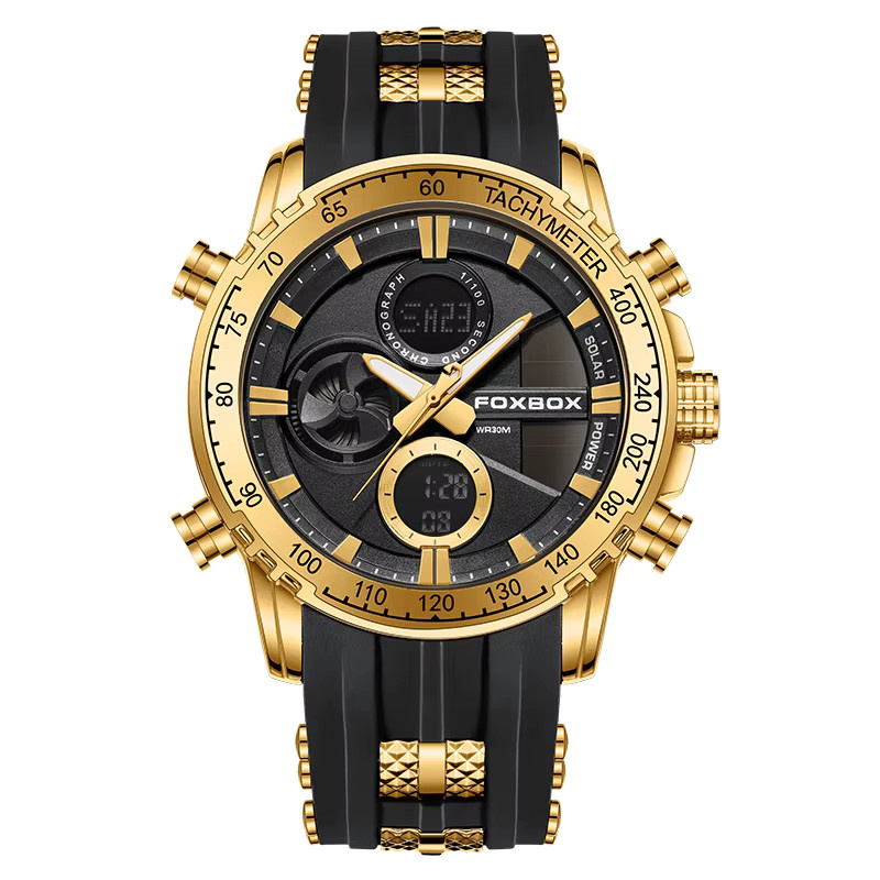 FOXBOX Armbanduhr, Digitaluhr, Quarz, Silikon, Schwarz, Herren - Bild 5