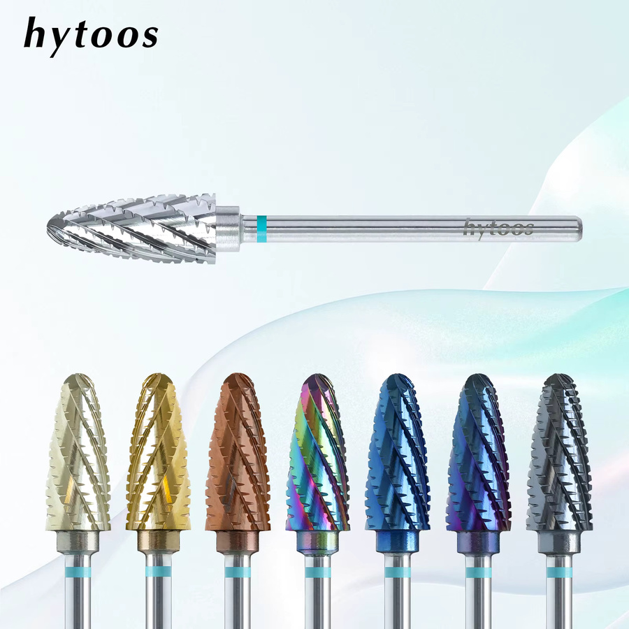 HYTOOS Tornado Acryl-Nagelbohrer Pro, Hartmetall-Nagelbit, Metallic - Bild 1