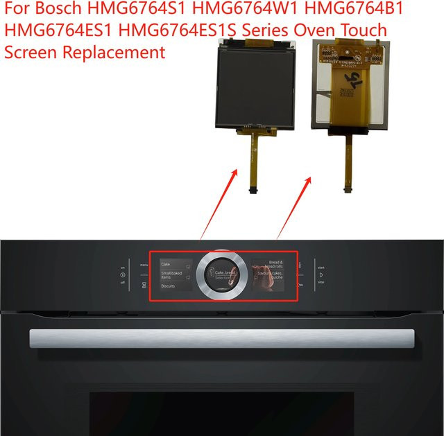 Bosch Touchscreen Ersatzdisplay in Schwarz für Backofen der Serien HMG6764S1 HMG6764W1 HMG6764B1 HMG6764ES1 HMG6764ES1S - Bild 1