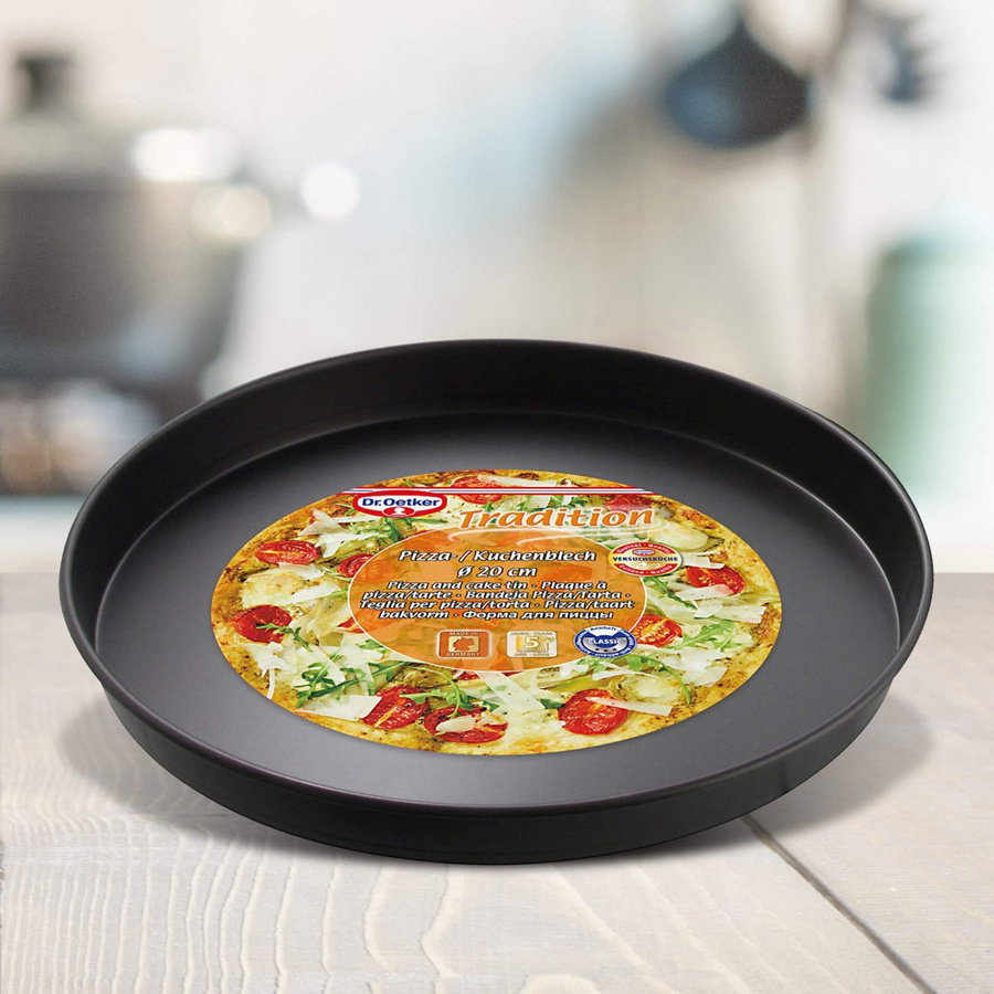 Dr. Oetker Pizzablech Tradition, rund, Schwarz, Durchmesser: 20 cm - Bild 2