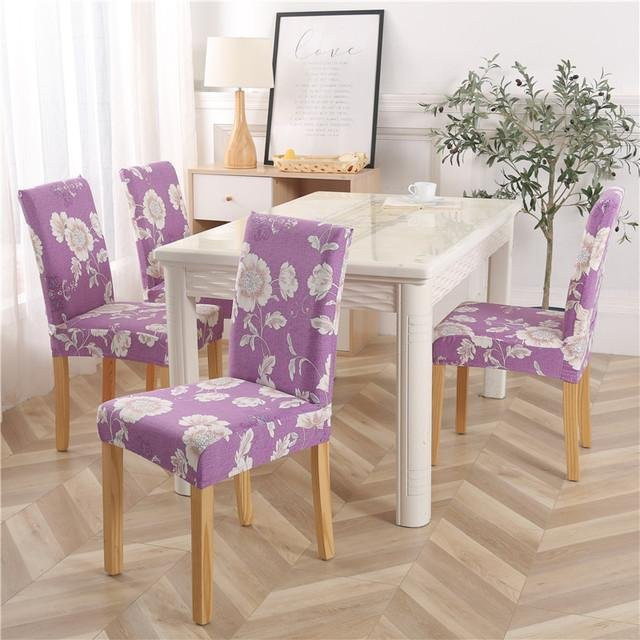 Housmife Universal Stuhlbezug aus Stretch-Material für Esszimmerstühle, Farbe: Lila - Bild 1