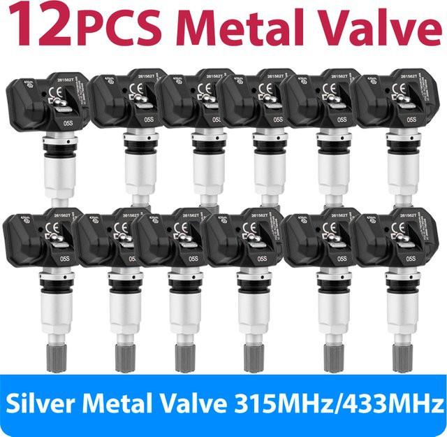 12 Stück LAUNCH X431 RF-Sensor TPMS-Sensor Dual-Frequenz 315MHz/433MHz mit schraubbarem Metallventil in Silber - Bild 1