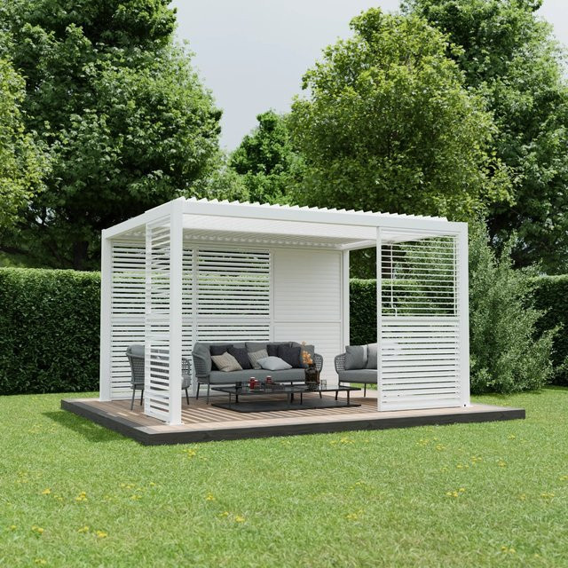 Ximax Lamellenwand Pergola aus Aluminium in Weiß, Breite: 123 cm - Bild 1