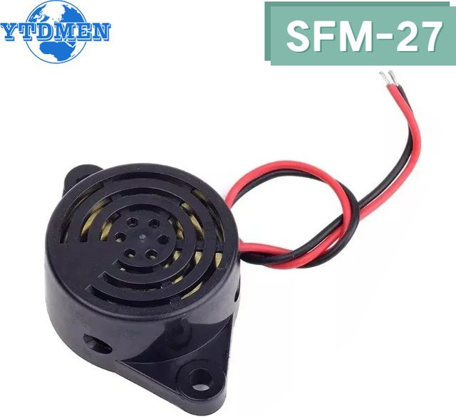 YTDMEN 5er Set SFM-27 Hochdezibel Summer 95dB Kontinuierlicher Piepton Alarm 3-24V Schwarz für Arduino - Bild 1