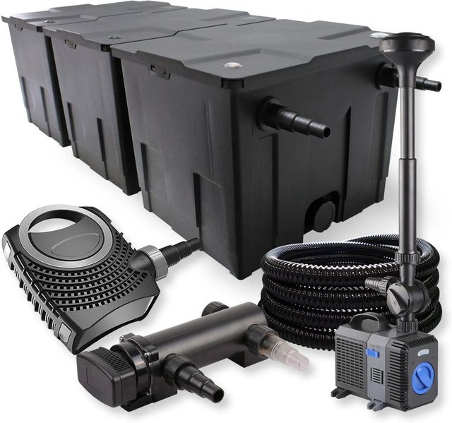 Sunsun Neo7000 3-Kammer Filterset mit 18W UVC Teichklärer für bis zu 90000L in Schwarz - Bild 1