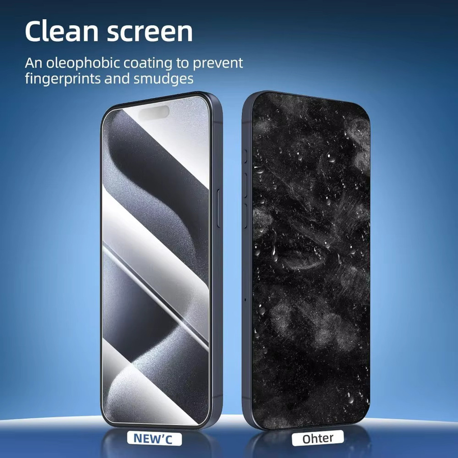 4-in-1 Anti-Spionage Vollbildschutz mit Kameraobjektivglas für Apple iPhone 17 16 15 14 Pro Max 16e 15 14 Plus 13 12 11 Pro in Transparent - Bild 2