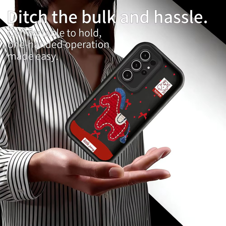 Rote Silikon-Handyhülle mit Pony-Schleife für Samsung Galaxy S20 bis S25 Ultra und Note20 Ultra - Bild 3