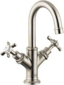 Hansgrohe Axor Montreux Zwei-Griff-Waschtischarmatur in gebürstetem Nickel mit Schwenkauslauf und Pop-up-Abfluss - Bild 1