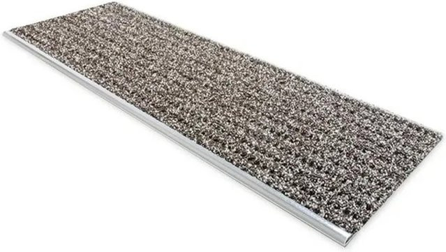 Karat Sicherheits-Stufenmatte mit Alu-Schiene Braun und Silber, B/T: 60 x 24 cm - Bild 1