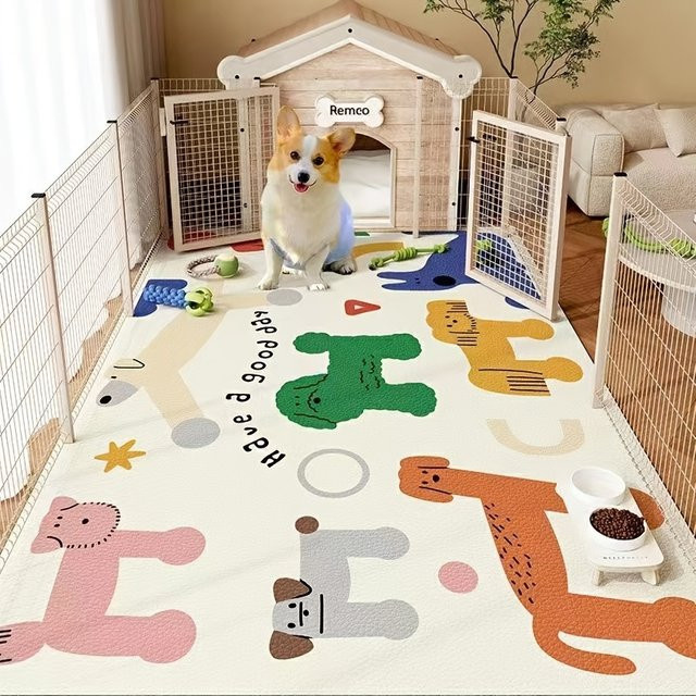 VIKAMA Cartoon Kieselgur-Matte für Haustiere, wasserabsorbierend und rutschfest, Multicolor, B/T: 60 x 60 cm - Bild 1
