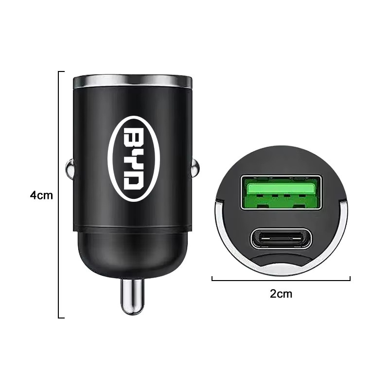 BYD Dual-Port Mini-USB-Autoladegerät 200W Schwarz für Zigarettenanzünder-Buchse - Bild 2