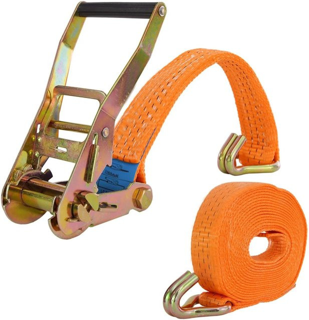 TRUTZHOLM Spanngurt mit Ratsche, 2-teilig, Orange, Länge: 6 m, Tragkraft: 3000 kg - Bild 1