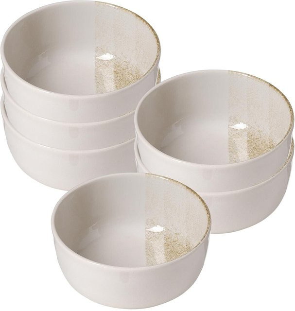 Ritzenhoff & Breker Müslischalen Trio Set aus Keramik in Beige und Weiß, 6er Set, Durchmesser: 14,5 cm - Bild 1