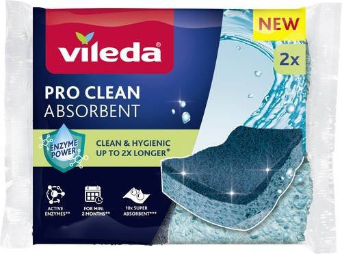 Vileda PRO CLEAN Viskose Topfreiniger, Blau, 2er Pack - Bild 1