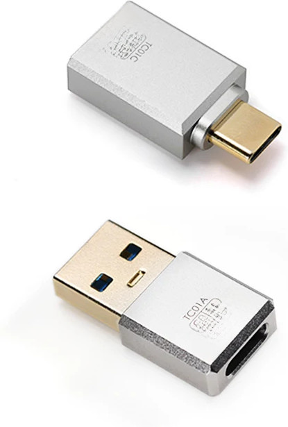 ddHiFi TC01A e TC01C HiFi USB-A auf USB-C Adapter in Silber für Smartphone, PC und Tablet - Bild 1