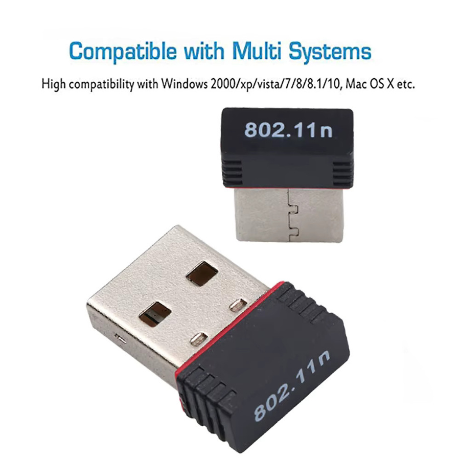 Kebidu Mini USB WiFi Adapter 150M Drahtlose Netzwerkkarte RTL8188 MT7601 USB 2.0 WiFi Ethernet Empfänger Dongle in Schwarz - Bild 2
