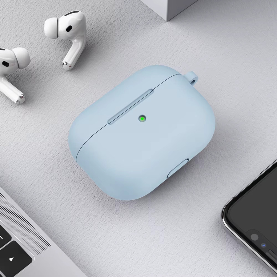 Silikon Schutzhülle für Apple AirPods Pro 1. Generation in Grün mit Haken - Bild 2