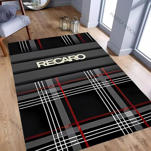 Karpetti Teppich mit R-Recaro Logo Druck in Schwarz für Wohnzimmer, Schlafzimmer oder Büro, B/T: 60 x 40 cm - Bild 1